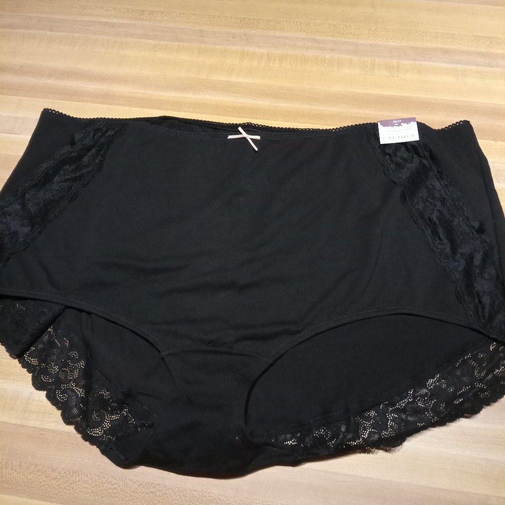 Cacique black lace detail panty